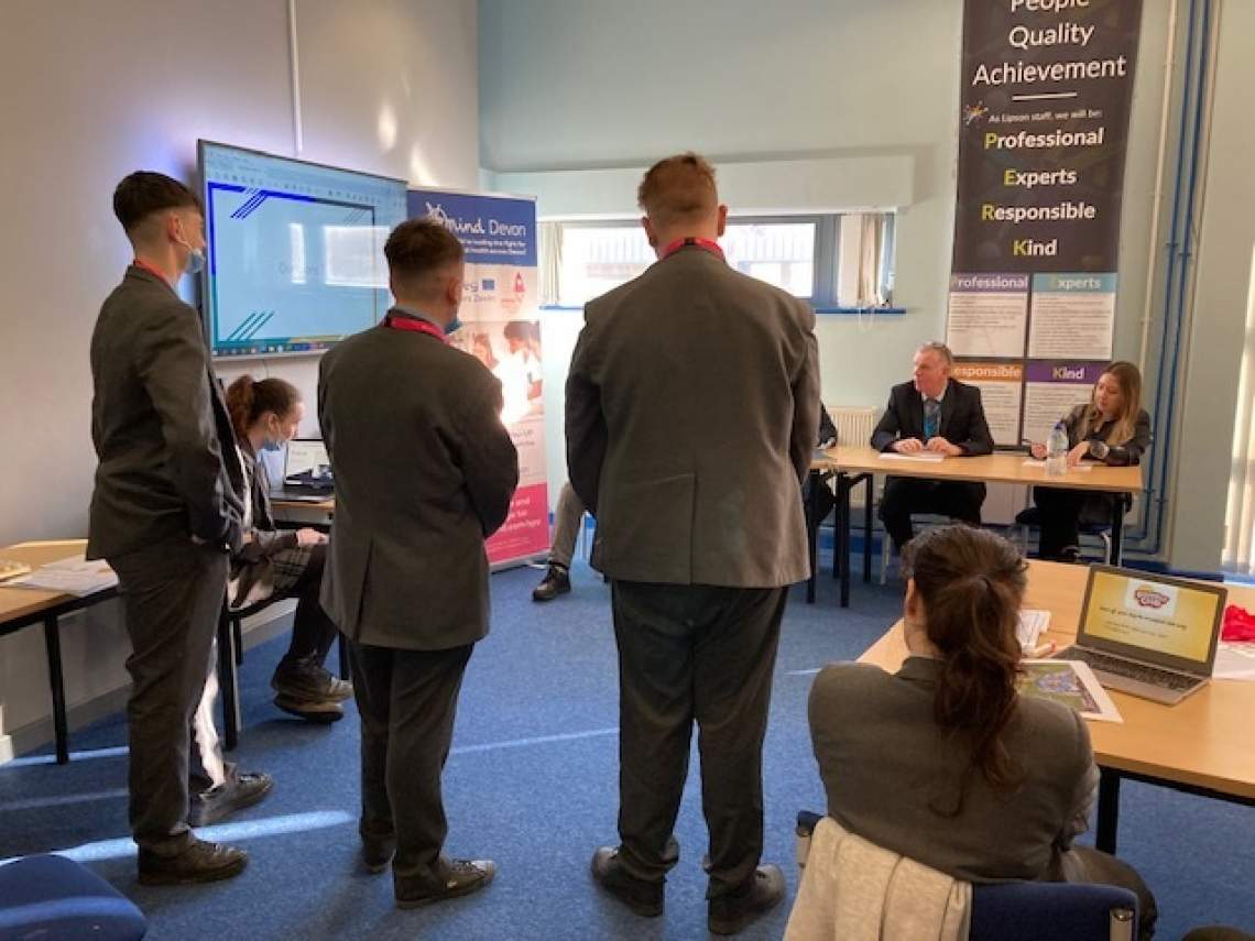 Dragons Den Pitching event to panel of experts and senior school staff.