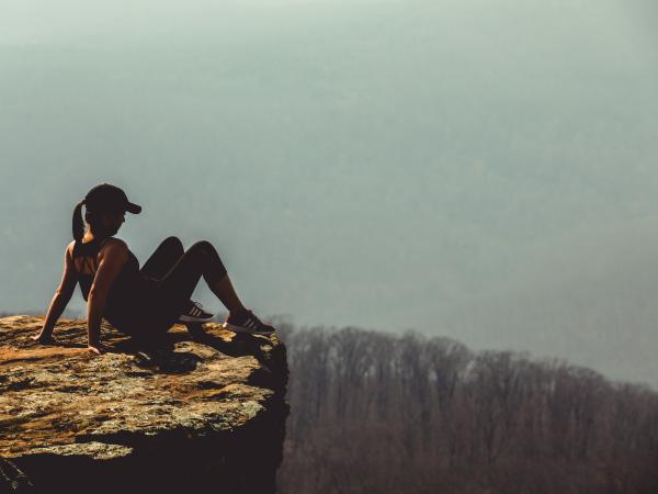 watching the world from a cliff top